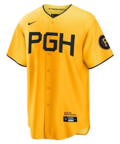 Alternative view of Pittsburgh Pirates Nike 2023 City Connect Replica Jersey - Gold