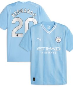 Bernardo Silva Manchester City Puma 2023/24 Home Replica Player Jersey - Sky Blue