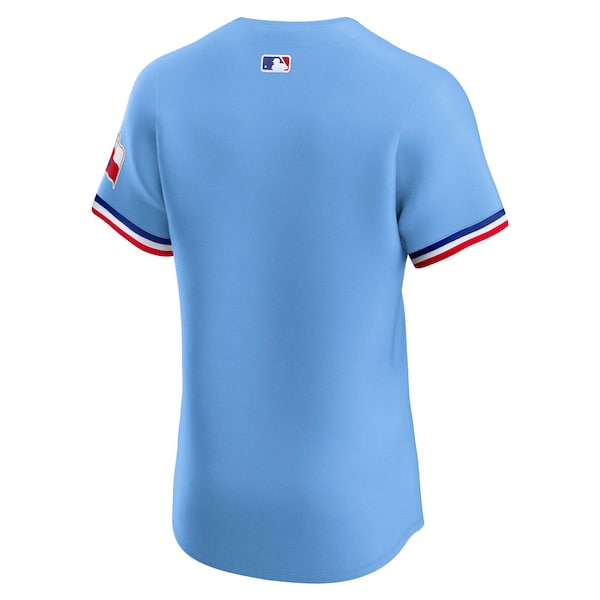 Texas Rangers Nike Alternate Vapor Premier Elite Patch Jersey - Light Blue - Image 4