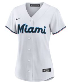 Alternative view of Miami Marlins Nike Women's Replica Team Jersey - White