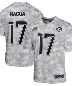Puka Nacua Los Angeles Rams Nike Youth 2024 Salute to Service Game Jersey - Arctic Camo
