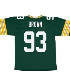 Alternative view of Gilbert Brown Green Bay Packers  Authentic Throwback Retired Player Jersey - Green