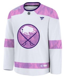 Alternative view of Buffalo Sabres  Hockey Fights Cancer Practice Jersey - White