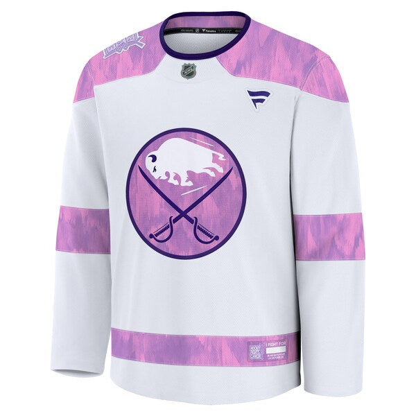 Buffalo Sabres Hockey Fights Cancer Practice Jersey - White - Image 2