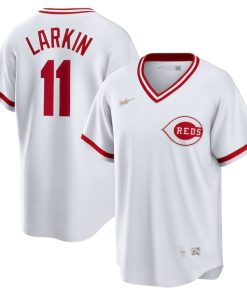 Barry Larkin Cincinnati Reds Nike Home Cooperstown Collection Player Jersey - White