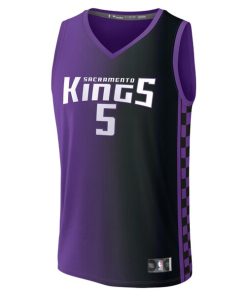Alternative view of De'Aaron Fox Sacramento Kings  Fast Break Replica Player Jersey - Statement Edition - Purple
