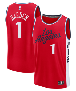 James Harden LA Clippers  Fast Break Replica Player Jersey - Statement Edition - Red