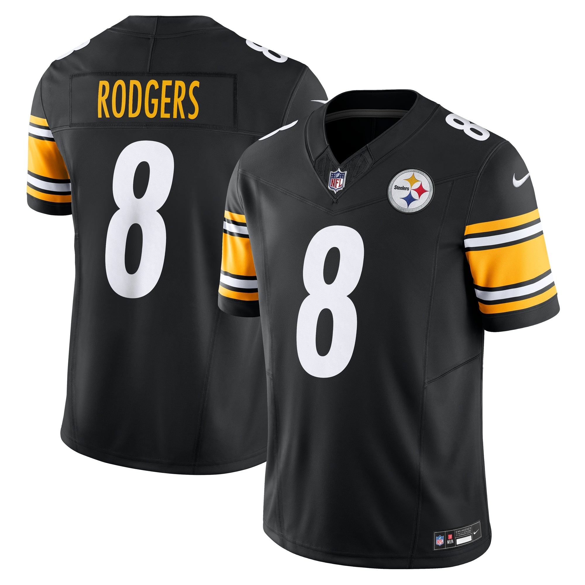 Aaron Rodgers Pittsburgh Steelers Nike Alternate Vapor F.U.S.E. Limited Jersey - Gold/Black - Image 5