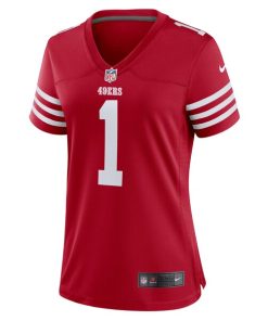 Alternative view of Number 1 Bride San Francisco 49ers Nike Women's Game Jersey - Scarlet