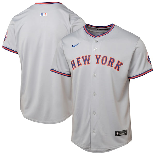 New York Mets Youth Road Limited Jersey - Gray/Royal - Image 2