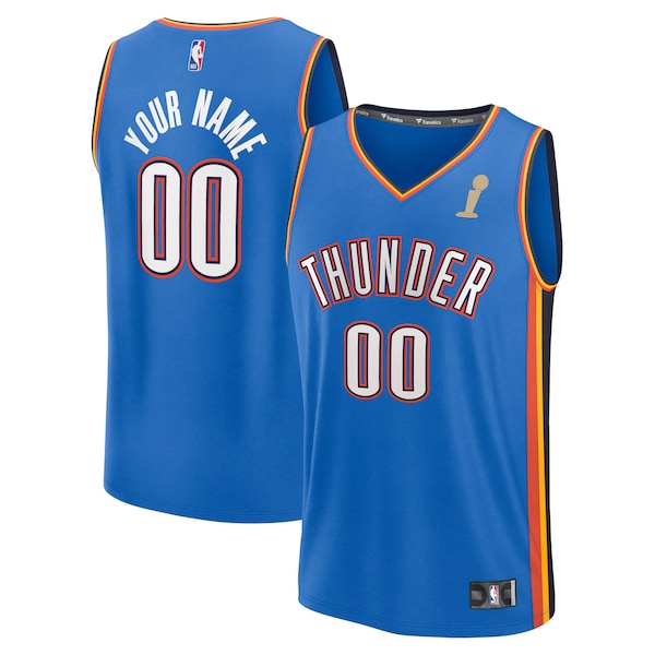Oklahoma City Thunder 2025 NBA Finals Champions Fast Break Replica Custom Jersey - Blue - Icon Edition
