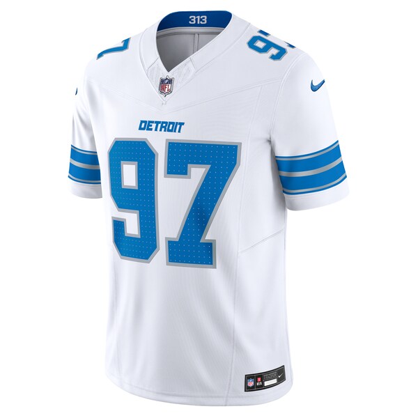 Aidan Hutchinson Detroit Lions Nike Vapor F.U.S.E. Limited Jersey - White/Black/Blue - Image 4