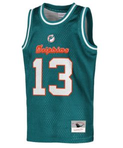 Alternative view of Dan Marino Miami Dolphins  Youth Retired Player NFL Basketball Fashion Jersey - Aqua