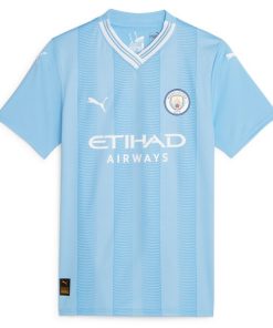 Alternative view of Juli¨¢n ¨¢lvarez Manchester City Puma Women's 2023/24 Home Replica Player Jersey - Sky Blue