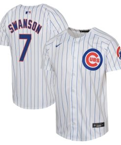 Alternative view of Dansby Swanson Chicago Cubs Youth Limited Player Jersey - White