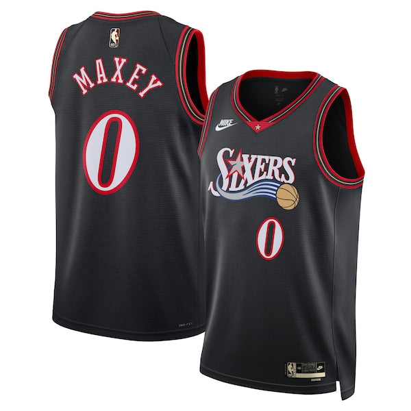 Tyrese Maxey Philadelphia 76ers Nike Unisex Swingman Jersey - Classic Edition - Black