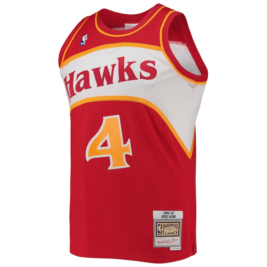 Spud Webb Atlanta Hawks Hardwood Classics Swingman Jersey - Red - Image 2
