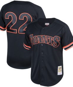 Will Clark San Francisco Giants Cooperstown Collection Mesh Batting Practice Button-Up Jersey - Black