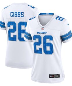 Alternative view of Jahmyr Gibbs Detroit Lions Nike Women's Game Jersey - White/Blue