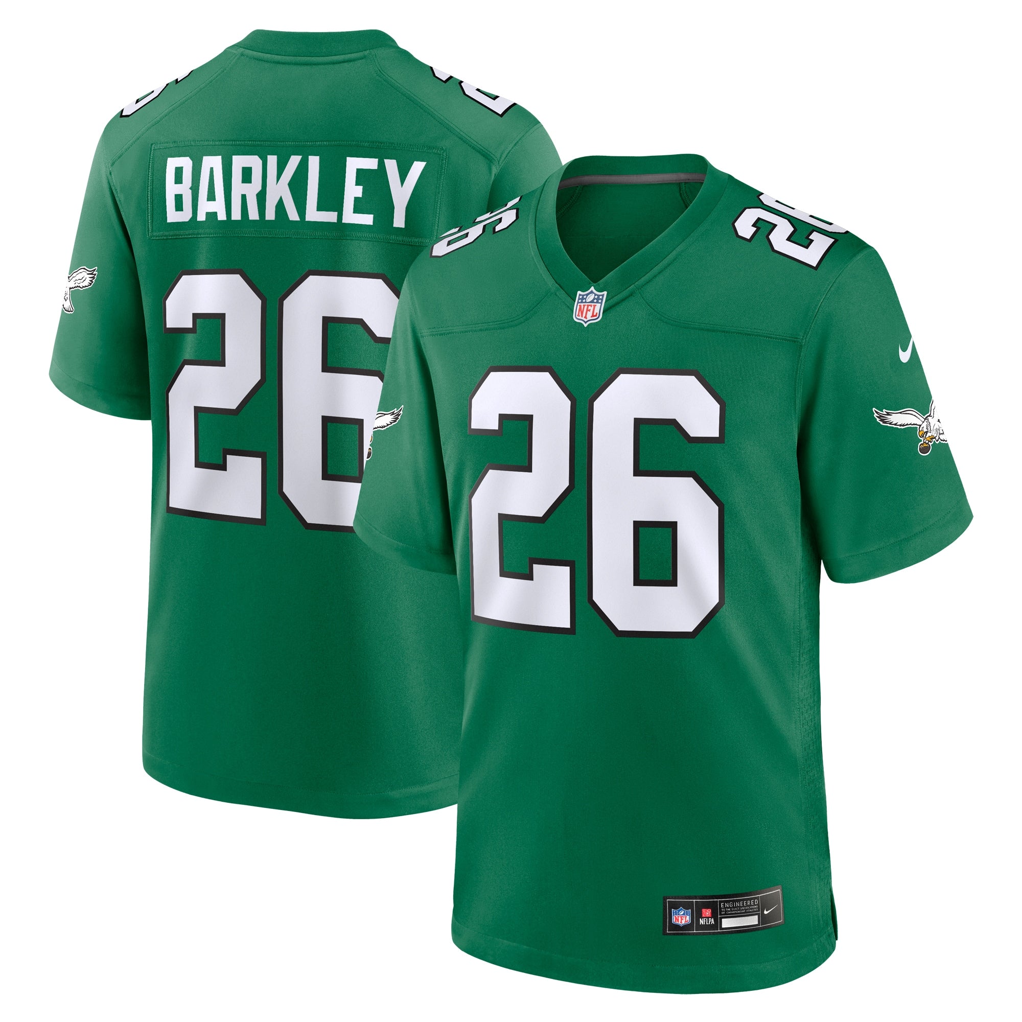 Saquon Barkley Philadelphia Eagles Nike Alternate Game Jersey - Black/Green/Kelly Green/White - Image 6