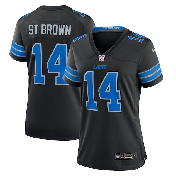Amon-Ra St. Brown Detroit Lions Nike Women's 2nd Alternate Game Jersey - Black/Blue/White - Image 2