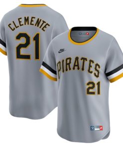 Roberto Clemente Pittsburgh Pirates Nike Throwback Cooperstown Collection Limited Jersey - Gray