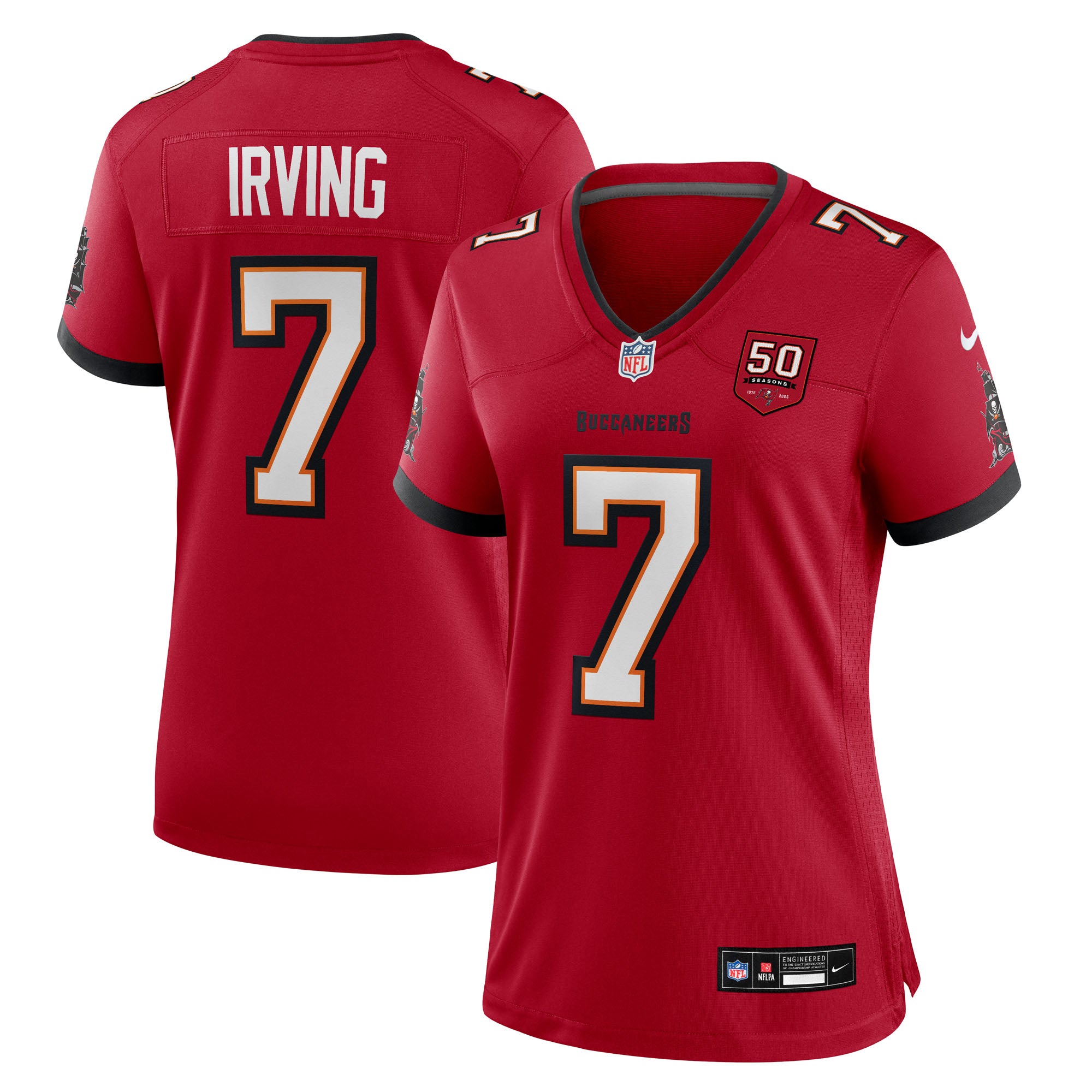 Bucky Irving '76 Tampa Bay Buccaneers Nike Women's 50th Season Game Jersey - White/Red/Creamsicle - Image 5