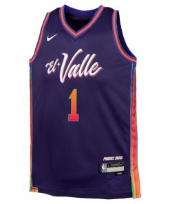 Alternative view of Devin Booker Phoenix Suns Nike Youth  Swingman Replica Jersey - City Edition - Purple