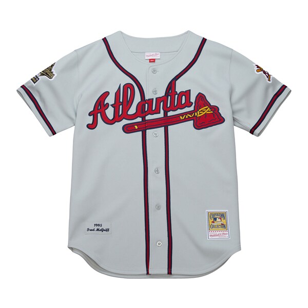 Fred McGriff Atlanta Braves 1995 Throwback Authentic Jersey - Gray - Image 2