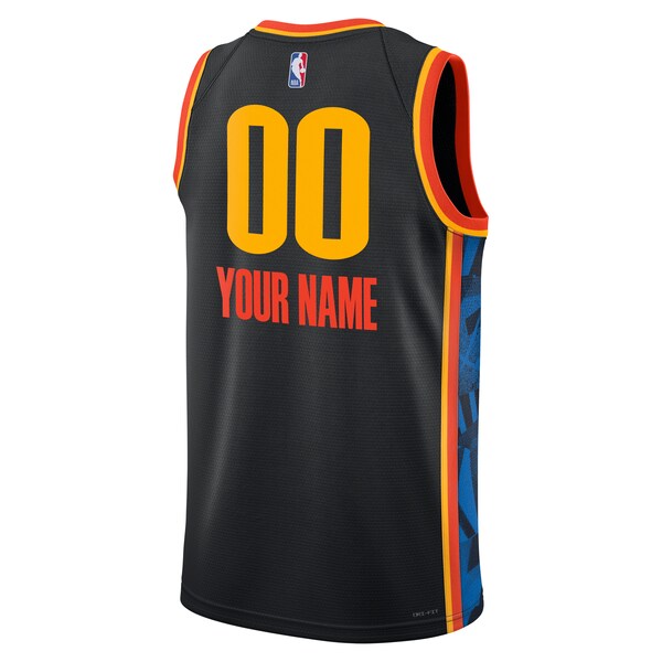 Oklahoma City Thunder Nike Unisex 2024/25 Custom Swingman Jersey - City Edition - Black - Image 3