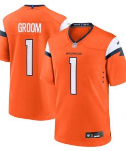 Number 1 Groom Denver Broncos Nike Game Jersey - Orange