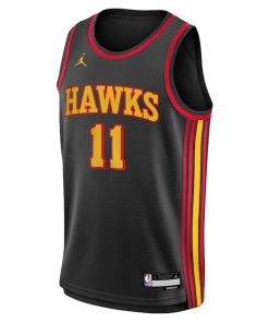 Alternative view of Trae Young Atlanta Hawks Jordan Brand Youth Swingman Jersey - Statement Edition - Black