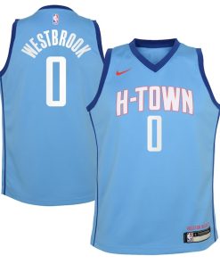Russell Westbrook Houston Rockets Nike Youth 2020/21 Swingman Jersey Blue - City Edition