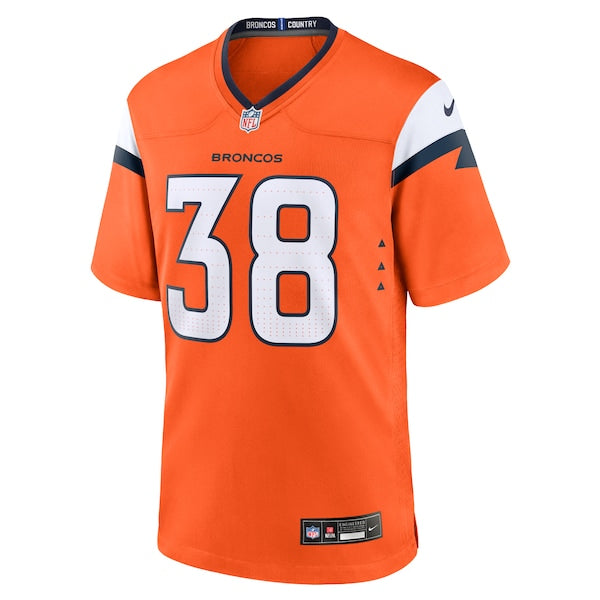 Jaleel McLaughlin Denver Broncos Nike Team Game Jersey - Orange/Navy/White - Image 4