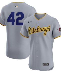 Pittsburgh Pirates Nike Road 2024 Jackie Robinson Day Elite Jersey - Gray