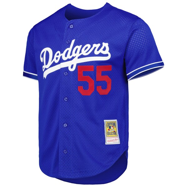 Orel Hershiser Los Angeles Dodgers Cooperstown Collection Mesh Batting Practice Button-Up Jersey - Royal - Image 2