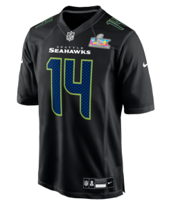 Alternative view of Men's Seattle Seahawks Sam Darnold Nike Black Super Bowl LX Patch Carbon Fashion Game Jersey