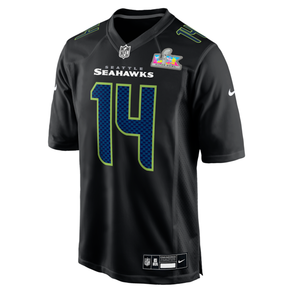 Men's Seattle Seahawks Sam Darnold Nike Black Super Bowl LX Patch Carbon Fashion Game Jersey - Image 2