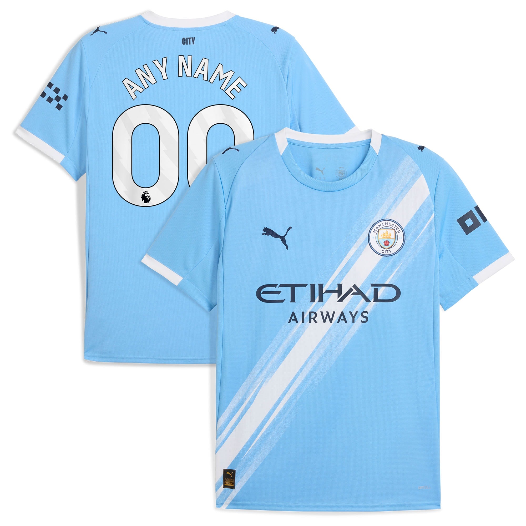 Manchester City Puma 2025/26 Away Replica Custom Jersey - Black/Light Blue/Green - Image 7