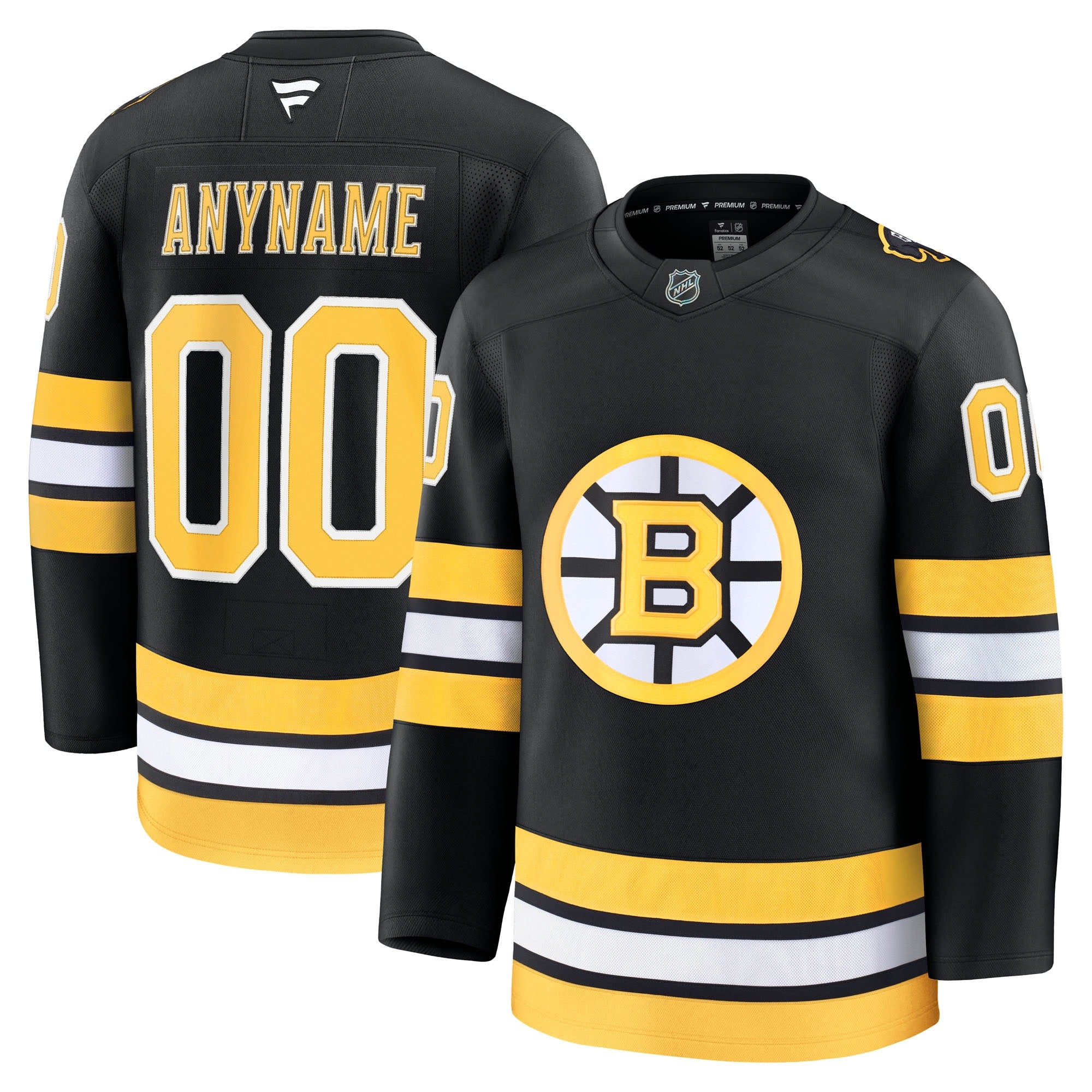 Boston Bruins Away Premium Custom Jersey - White/Black - Image 5