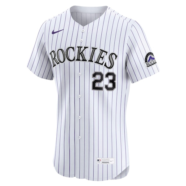 Kris Bryant Colorado Rockies Nike Home ElitePlayer Jersey - White/Purple - Image 3