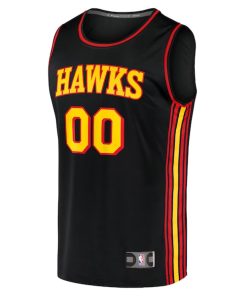 Alternative view of Atlanta Hawks  Youth Custom Fast Break Replica Jersey Black - Statement Edition