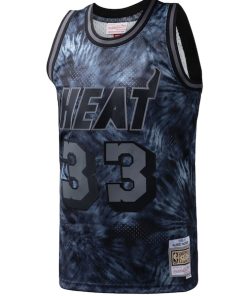 Alternative view of Alonzo Mourning Miami Heat Hardwood Classics 1996/97 Tie-Dye Swingman Jersey - Black