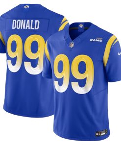 Alternative view of Aaron Donald Los Angeles Rams Nike Vapor F.U.S.E. Limited Jersey - Royal/White
