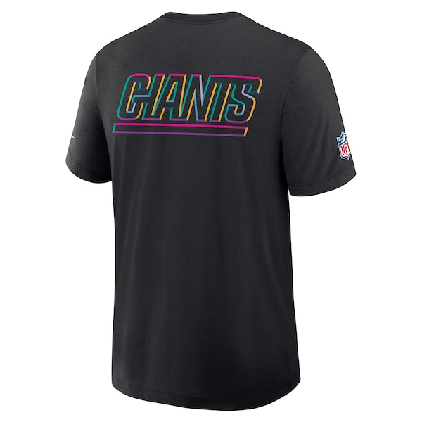 New York Giants Nike 2025 NFL Crucial Catch Tri-Blend Dri-FIT T-Shirt - Black - Image 3