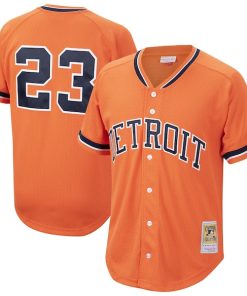 Alternative view of Kirk Gibson Detroit Tigers  Cooperstown Collection Mesh Batting Practice Button-Up Jersey? - Orange