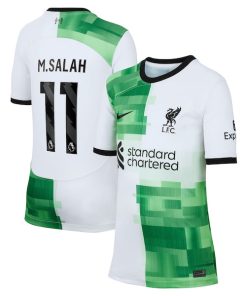 Mohamed Salah Liverpool Nike Youth 2023/24 Away Replica Player Jersey - White