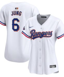 Josh Jung Texas Rangers Nike Women's 2024 Gold Collection Limited Player Jersey?¨C White