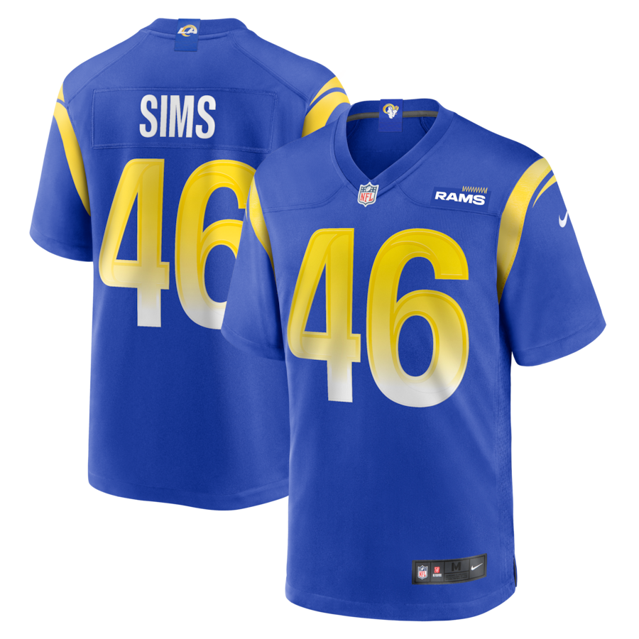 Christian Sims Los Angeles Rams Nike Game Jersey - Royal