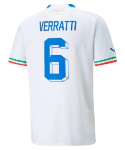 Alternative view of Marco Verratti Italy National Team Puma 2022/23 Away Replica Player Jersey - White